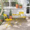 SR Steel Terrassen-Bistro-Set, faltbare Gartenmöbel-Sets für den Außenbereich, 3-teiliges Terrassen-Set aus faltbarem Terrassentisch und Stühlen, mangogelb