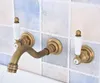 Bathroom Sink Faucets Antique Brass Widespread Wall-Mounted Tub 3 Holes Dual Ceramic Handles Kitchen Basin Faucet Mixer Tap Asf532