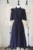 Dress 2023 Lace Silk Navy Blue Dress