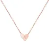 Цепочки крошечное золото начальное ожерелье сердца 14K Розовое покрытое изящное подарок для женщин детские детские алфавитные украшения