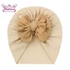 Beretten 1 pc's mode handgemaakte bowknot babymeisjes tulband hoed comfortabele zachte baby caps diy kledingdecoratie kinderen haaraccessoires