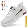 Dress Shoes Spring Men Flat/5cm Elevator Shoes Leisure Men Loafers White Soft Leather Moccasins Height Increase Taller Shoes Man Sneakers 230509