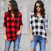 Women's Blouses & Shirts Casual Red Plaid Women Black Check Boyfriend Style Loose Camisa Tops Autumn 5XL Plus Size