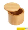 Pot d'assaisonnement en bois, outils à épices en bambou, Shaker sucre sel poivre herbes bouteille de stockage, Pot pour la cuisine