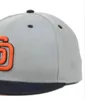 Casquettes de baseball de marque chaude en gros San Diego SOX CR LA AS NY Gorras Bones Sports de plein air décontractés pour hommes femmes chapeaux ajustés conception entièrement fermée taille casquettes Chapeau A1