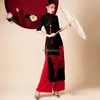 Ubranie etniczne 2023 Chińskie tradycyjne retro qipao vintage Dance Dress Cheongsam Ao Dai Dwupoziomowy zestaw orientalnych kobiet eleganckie A51