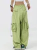 Capris Weekeep Casual Cargo Pants Baggy Wide Leg Sweatpants Overdimensionerade Low Rise Drawstring Streetwear Trouser Women Hippie Joggers Pants Pants