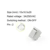 New 10 Pcs/lot KCD11 2 Pin 10x15mm Mini Push Button Switch SPST 3A 250V AC Snap-in On/Off Boat Rocker Switch 1Black Red White Gray