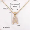 Ketens hiphop roze kristal 26 letter dikke hanger kettingen voor vrouwen mannen glans strass tennisketen choker ketting sieraden