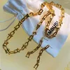 Hanger kettingen punkstijl gouden kleur choker ketting voor vrouwen topkwaliteit u letter keten hiphop merk statement mode sieraden e253