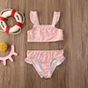 Zweiteiler Kinder Bademode Mädchen Badeanzug Grafikdruck Rüschen Bikini Sets Baby Badeanzug Kleinkind Beachwear 0-5Y