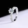 Band Rings DJMAX 053CT D Color Moissanite Wedding Ring for Women Top Quality 18K White Gold 925 Sterling Silver Lady's Diamond Ring 2023 Z0509