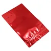 Sacchetti portaoggetti 100Pcs Foglio di alluminio rosso Stand Up Bag Cibo Caffè Tè Frutta secca Dolci Noci Impermeabile Antipolvere Riutilizzabile Richiudibile