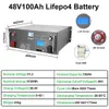 EU Stock ! Duty-free LiFePO4 48V 100Ah Battery 51.2V 5.12Kw 6000+ Cycles 10-Year lifetime Built-in BMS RV Solar Off-Grid