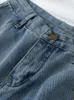 Kvinnors shorts Fitaylor Summer Women High midja Blue Wide Leg Denim Casual Female Solidwear Stright Jeans Bermuda 230508