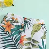 Two-Pieces Summer Family Matching Swimsuit New Fashion Sisters Brothers Leaf Printed Swimwear Split Bathing Suit Swim Shorts