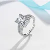 Klusterringar 925 Sterling Silver Emerald Cut Creat