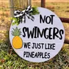 Decorative Flowers Pineapple Door Sign Hanging Ornaments Eye-catching Creative With Tie Decor Gift For Your Family And Friends