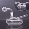 Fashion Tank Glass Oil Burner pipe Hookah Heady Bubbler Pipe Detachable Dab Rigs Beaker Bong with Oil Burner bowls