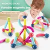 Blokken 64 stks Big Size Assembleren Magnetische Bouwstenen Kinderen Verscheidenheid Magnetische Speelgoed Bakstenen Invoegen Staaf Kinderen Vroege Onderwijs Speelgoed Q0284e