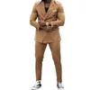 Men's Suits Blazers Khaki Pinstripe Men Suits Peaked Lapel Double Breasted Blazer Sets Mens Travel Business Suit Costume Homme 2 Piece TuxedoPant 230509