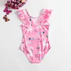 Children's swimwear Summer baby girl bikini 2023 children one-piece baby swimwear girls watermelon swimsuits child print girl swimsuit pleated wear P230509