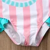 Deux pièces 0-36 mois bébé maillot de bain filles été pastèque rose motif rayé maillot de bain enfant en bas âge filles maillot de bain body