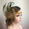 Opaski na głowę Kobiety Vintage Feather Opaska na głowę biała metalowa sieć 1920. Vintage Gatsby Party Headpiec do imprezowych akcesoriów karnawałowych 230506