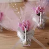 Bolo s 24 set Caixas de favor do casamento acrílico cisne com belo presente de doce de flor lírio