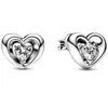 925 Sterling Srebrny Pandora Pierścień Uszy Pływające Pióro Kolczyki sercowe odpowiednie do damskiej biżuterii w modnej modzie Akcesoria Bezpłatna dostawa