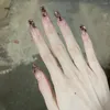 Falska naglar tredimensionella 1 Set Vacker genomskinlig dam Fake Lightweight Manicure Wraps återanvändbara nagelsalong grejer