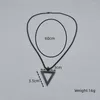 Pendentif Colliers Mode Creux Triangle Collier Hommes Simple En Acier Inoxydable Boîte Chaîne Pour Bijoux Cadeau