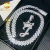 Colliers pendants en gros de 13 mm réel placage or tendance 925 Collier en argent Moisanite Cuban Link Chain Hip Hop Bijoux Iced Out Cuban Chain