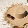 Stingy Brim Hats Natural Raffia Women Summer Hand Woven Straw Gilrs Holiday Sun Wide Floppy Panama Travel Beach 230508