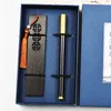 Hollow Out Four Harmony Ruyi Redwood Bookmark Signature Pen SetGift Box Classical Chinese Style School Celebration Gift