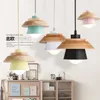 Lampes suspendues nordique Simple moderne chambre chevet barre personnalisée Makalon lustre de Restaurant en bois massif