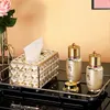 Tissue Boxes & Napkins Luxury Gold Silver Crystal Box Desktop Paper Holder Vintage Dispenser Storage Napkin Case Organizer Ornament Craft