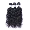 Brazilian Water Wave Human Virgin Hair 3 Bundles with 13x4 Transparent Lace Frontal Ear to Ear Full Head Natural Color