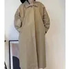 24-Tote-Me Unisex Silhouette Single Button Bat Sleeve Trench Retro Loose Coat