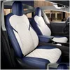 Car Seat Covers Accessories Er For Tesla Model Y 3 High Quality Leather Custom Fit 5 Seaters Cushion 360 Degree Fl Ered Please Note Dhd1Q