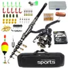 Fishing Accessories 1 8 3 6m feeder rod combo carbon telescopic spinning fishing reel set short travel pole boat stick bass carp pike full kit 230508