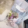 غلاف الهدايا 10pcs زهرة التعبئة مربع الشفافة PVC Bouquet Bagging Floring Decoration Long Tote Clear Bag Collocking Packaging