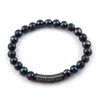 Strand Fashion Women Freshwater Pearl Bracelets Hematite Zircon Paved Bar Bracelet