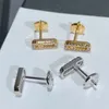 デザイナーイヤリングウーマンモバイルダイヤモンド公式再生のためのイヤリングゴールドメッキ18Kファッションクリスタルクラシックスタイルアニバーサリーギフト019