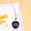 Pendant Necklaces New Natural Stone Perfume Bottle Amethysts Essential Oil Diffuser Pearl Chain Length 80cm Y23