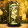 Gift Wrap Gold Foil Galaxy Rose Flower LED Light Home Decor Artificial Flowers In Glass Dome Christmas Valentine's Day For GirlsGift