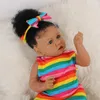 Lalki 55 cm Czarna skóra Saskia Reborn Todderl Girl Baby Doll LifeLee Real Touch African American Hand Fair 230508