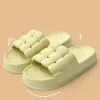 Flat Wedge Sandals Slippers Women'S Summer Candy Color Hollow-Out Outdoor Wear Indoor Home Bathroom Anti-Skid Thick Bottom Home Couple Sandals