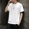 Men's T-Shirts Yellow T Shirt Men Trends Streetwear Solid Color Basic Casual T-shirts Men Tops Pure Cotton 230509