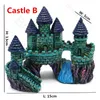 Decoraties Aquarium Ancient Castle Decoration Resin Artificial Building Rocks Cave for Aquarium Fish Tank Landscaping Ornament Decor 230506